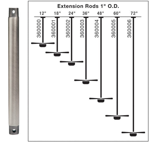 Fan Down Rod 12 Inch - 360000AP